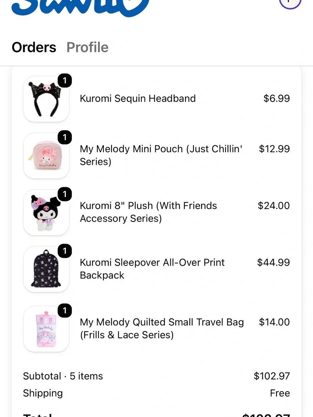Kuromi Sleepover All-Over Print Backpack